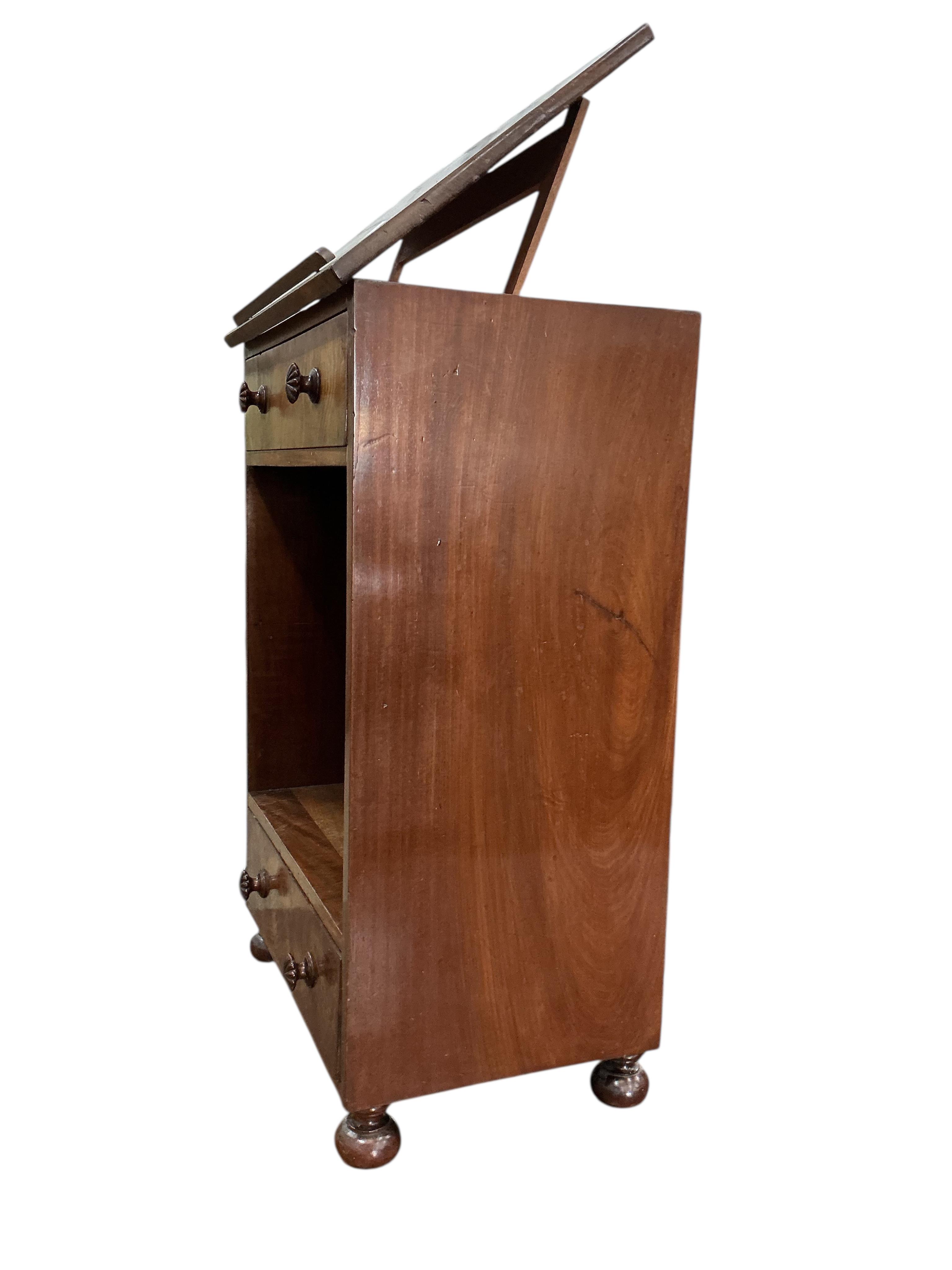 A Victorian mahogany music cabinet, width 48cm, depth 33cm, height 75cm